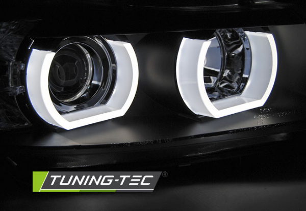3D LED Angel Eyes Scheinwerfer für BMW 3er E90/E91 05-08 schwarz